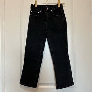 ASOS DESIGN Black Denim Straight Leg Cropped Petite Jeans Size 23